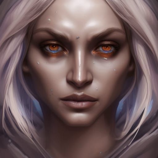 Detailed Drow Sorcerer Portrait in Digital Art Style
