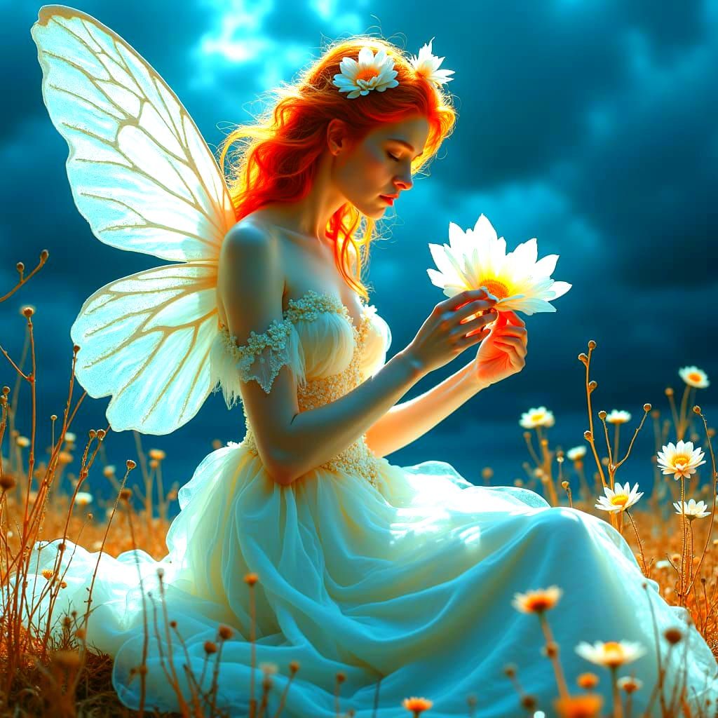 Surreal Fairy in Dreamscape, Moody Chiaroscuro