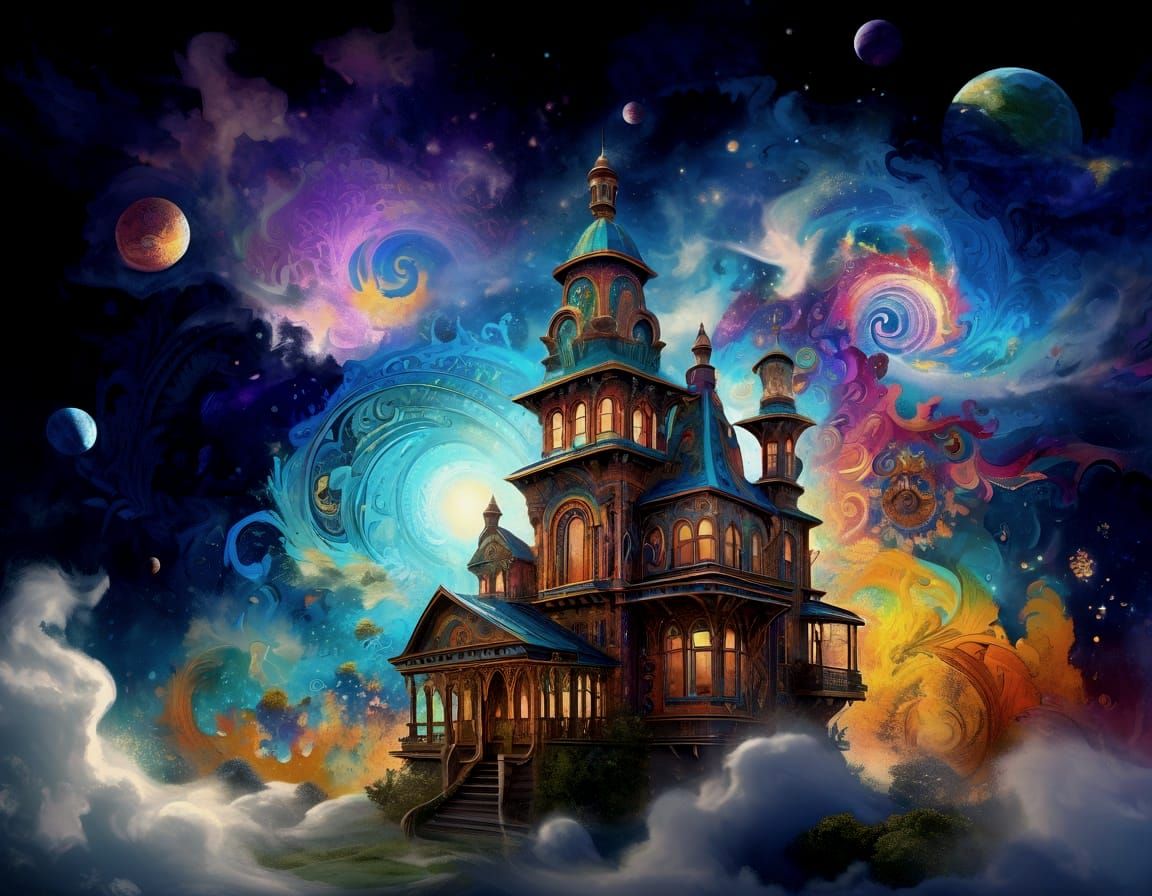 Mansion Carved From Pencils in Divine Sunlight