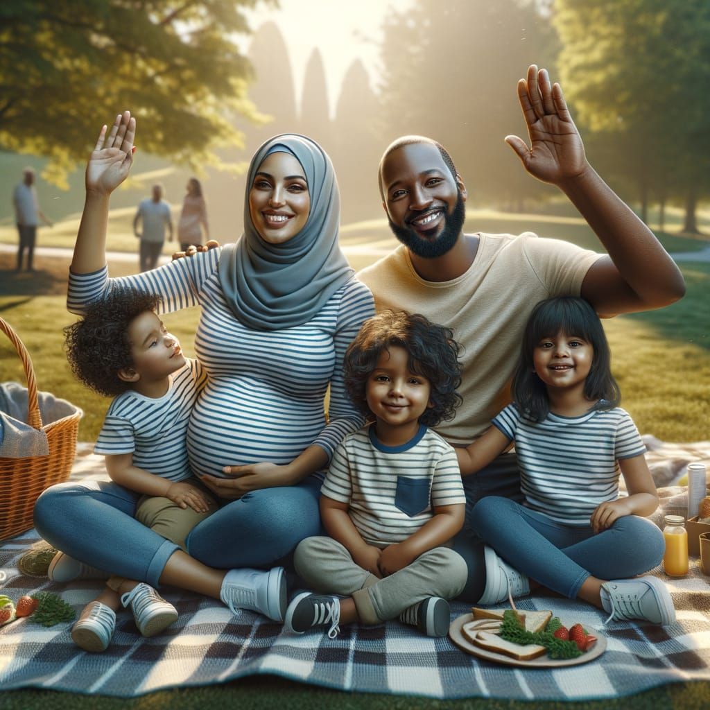 Diverse Family Enjoying a Day in the Park