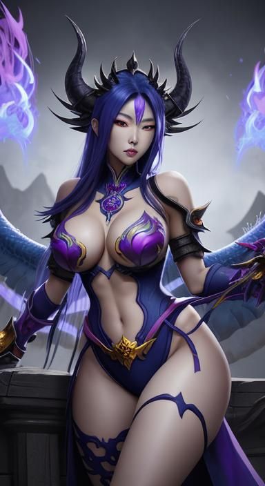 Provocative Korean Woman with Dragon