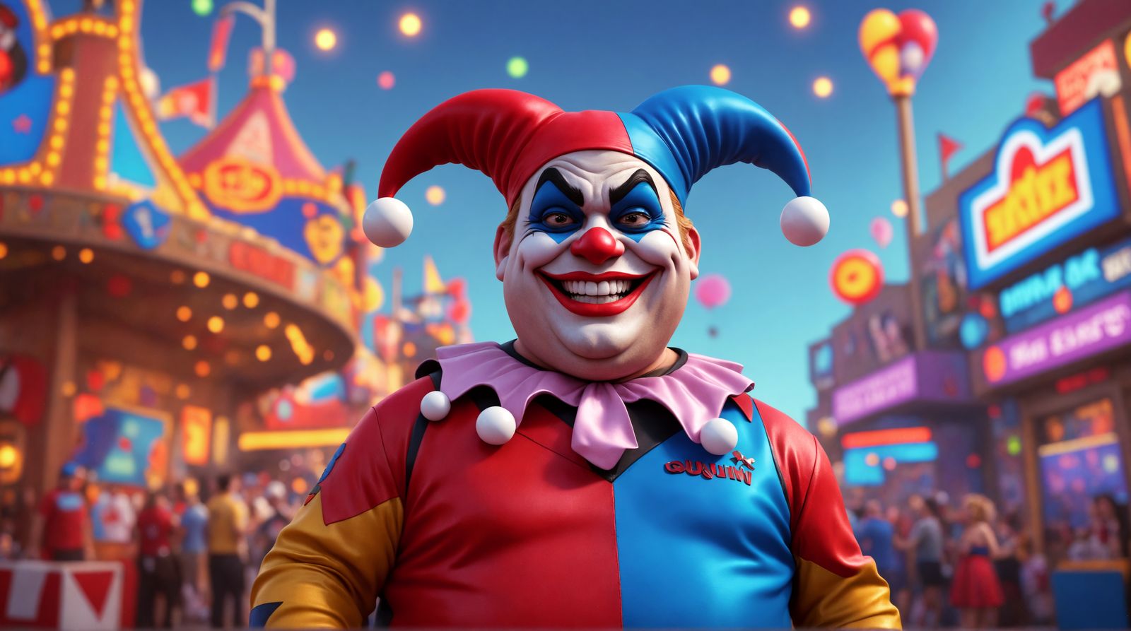 Chris Farley as Harley Quinn in Carnival Style