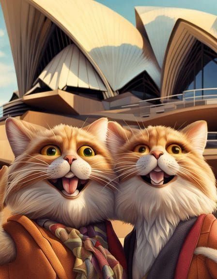 Cats Vacation Selfies - Sydney Opera House Edition #petsvacationselfies