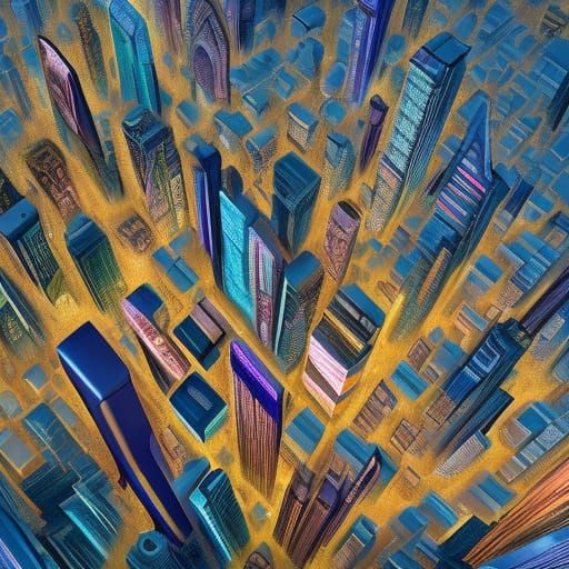 Mesopunk Cityscape in Hyperrealistic Digital Art