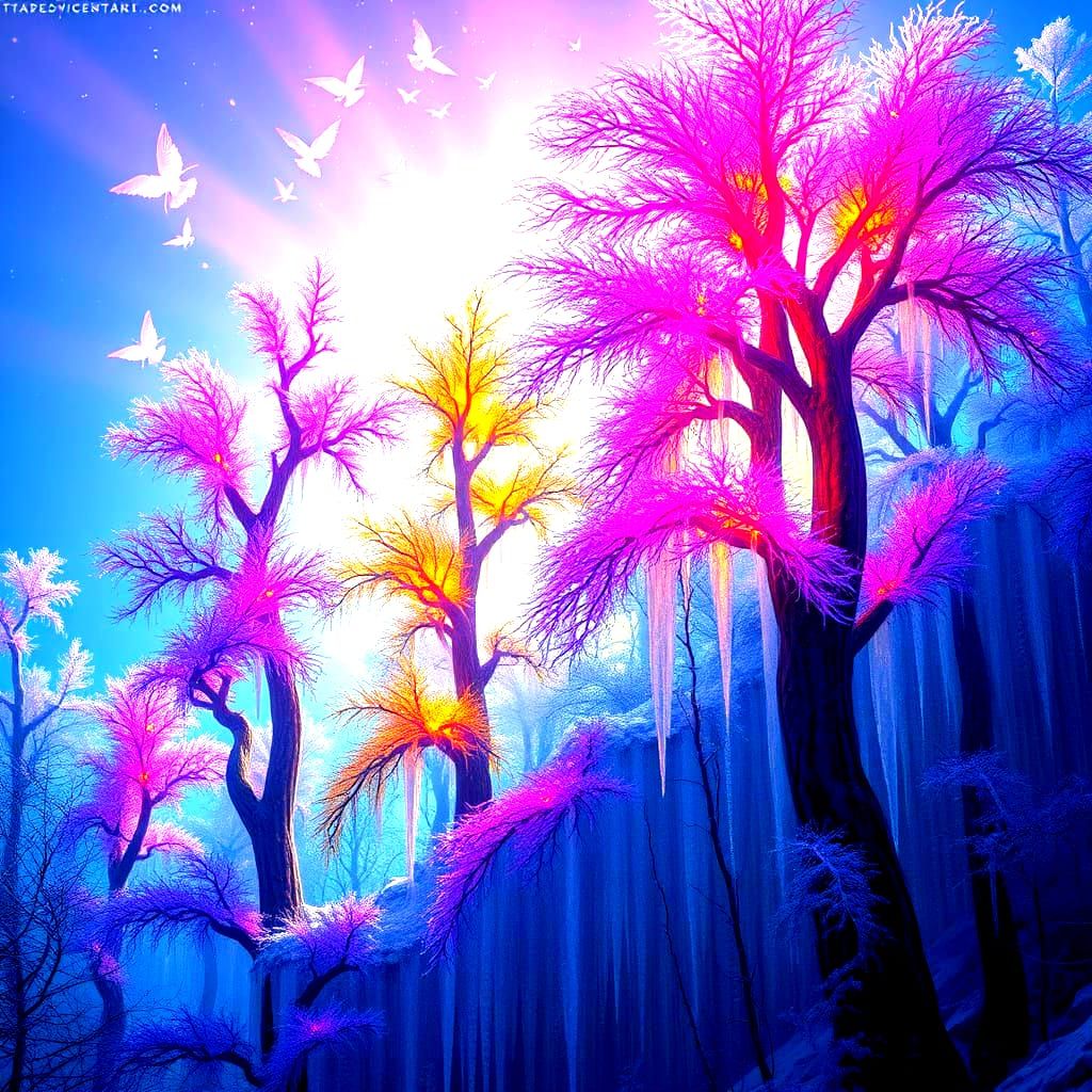 Ethereal Dark Fantasy Landscape in Vibrant Colors