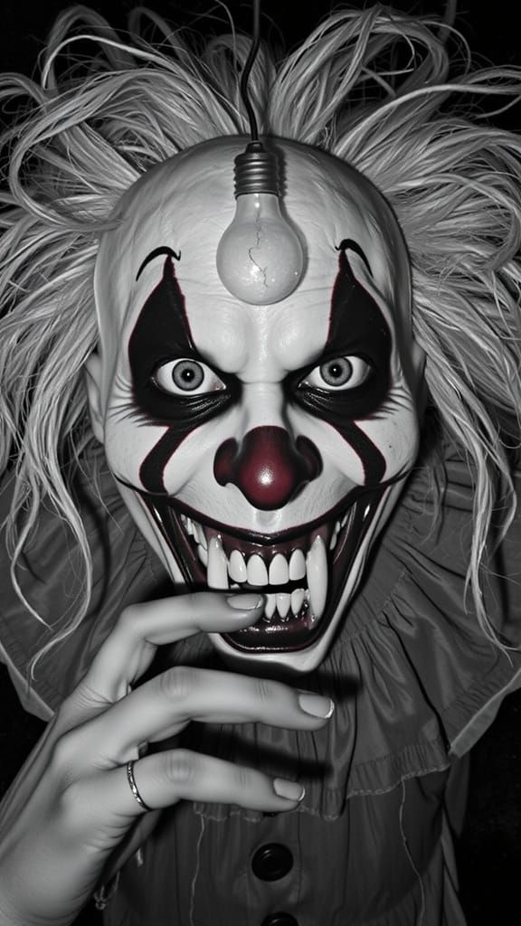 Nightmarish Clown Horror Image in Photorealistic Style