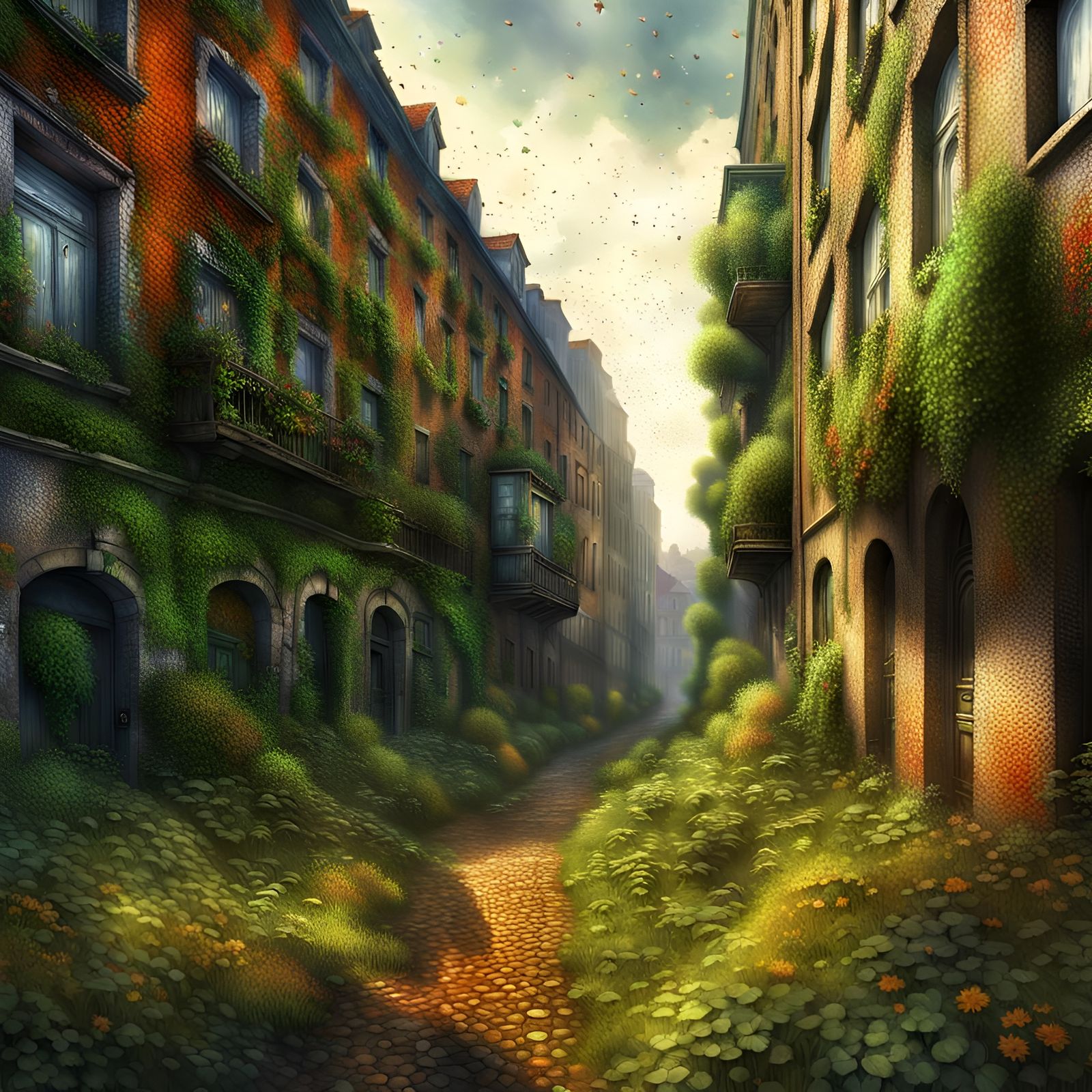 City Reclaimed: Pointillist Vegetation in Urban Center