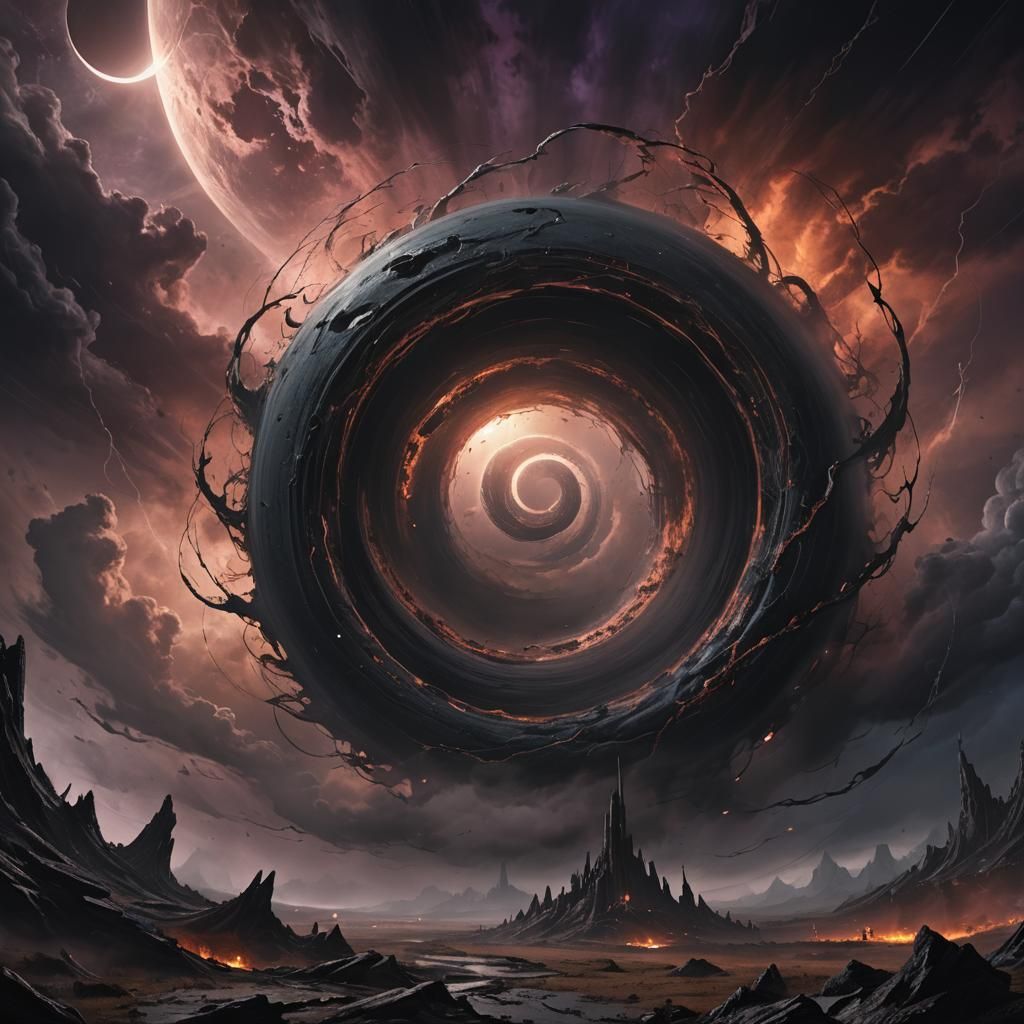 Cosmic Horror: Black Moon Over a Twisted Wormhole