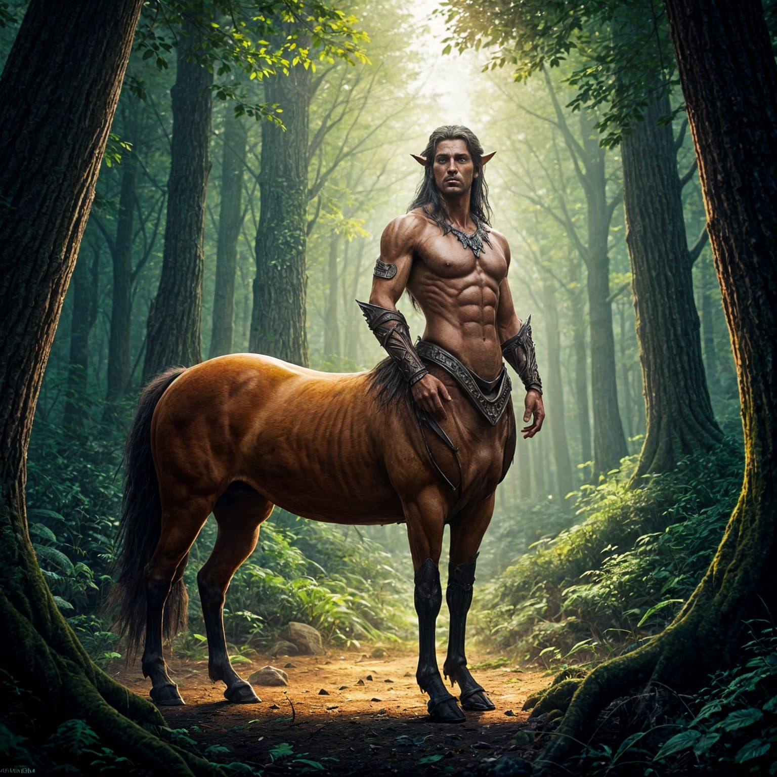Majestic Centaur in Forest: Fantasy Concept Art