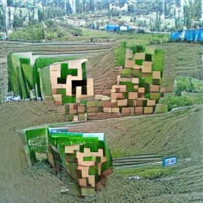 Minecraft Landscape with Character