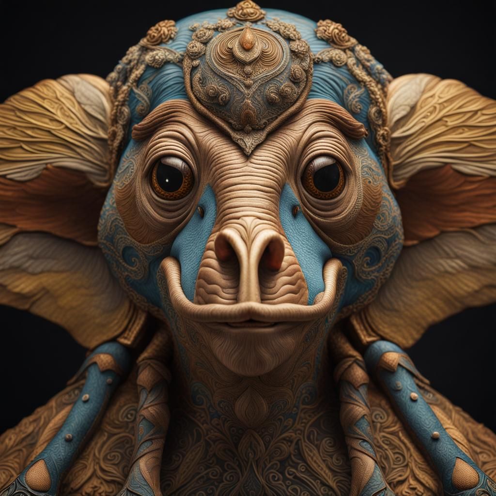 Hyperrealistic Creature with Intricate Details in 3D