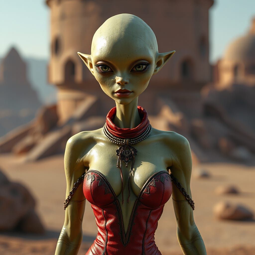 Alluring Alien Attire in Futuristic Style