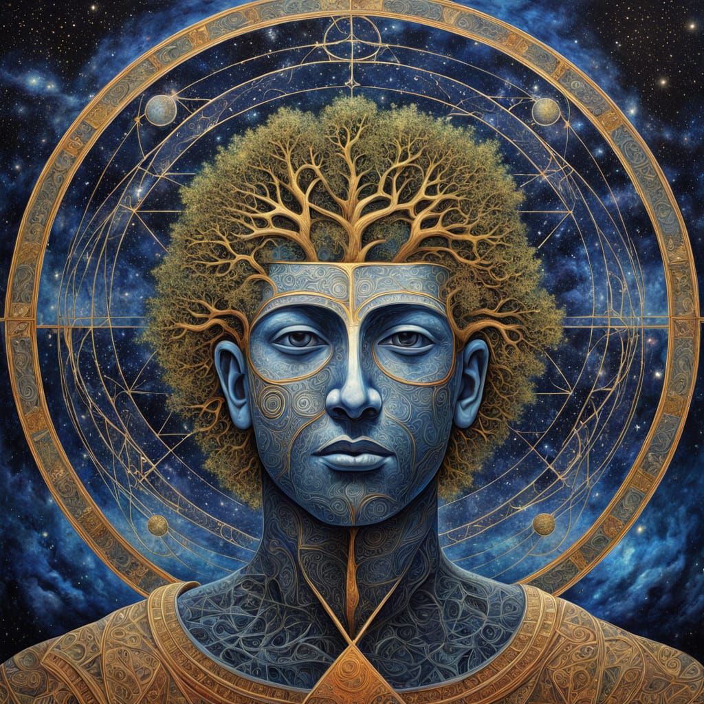 Metaphysical Tree of Life with Kether in Cosmic Style