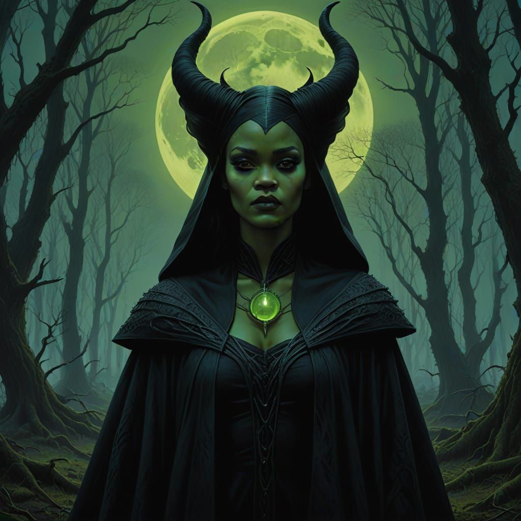 Rihanna as Maleficent in Dark, Gothic Style