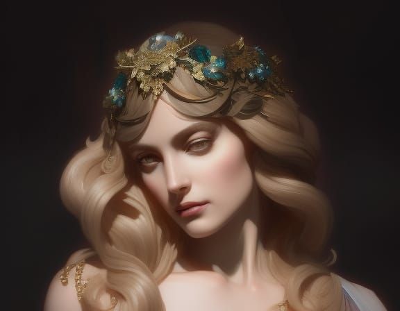 Circe Portrait in an Abstract Art Style