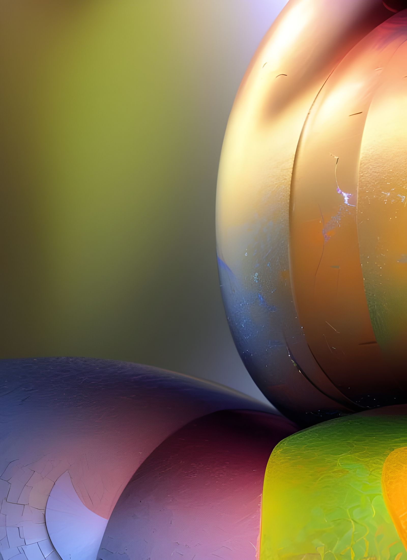 Geometric Abstract in Polychromatic 3D Render