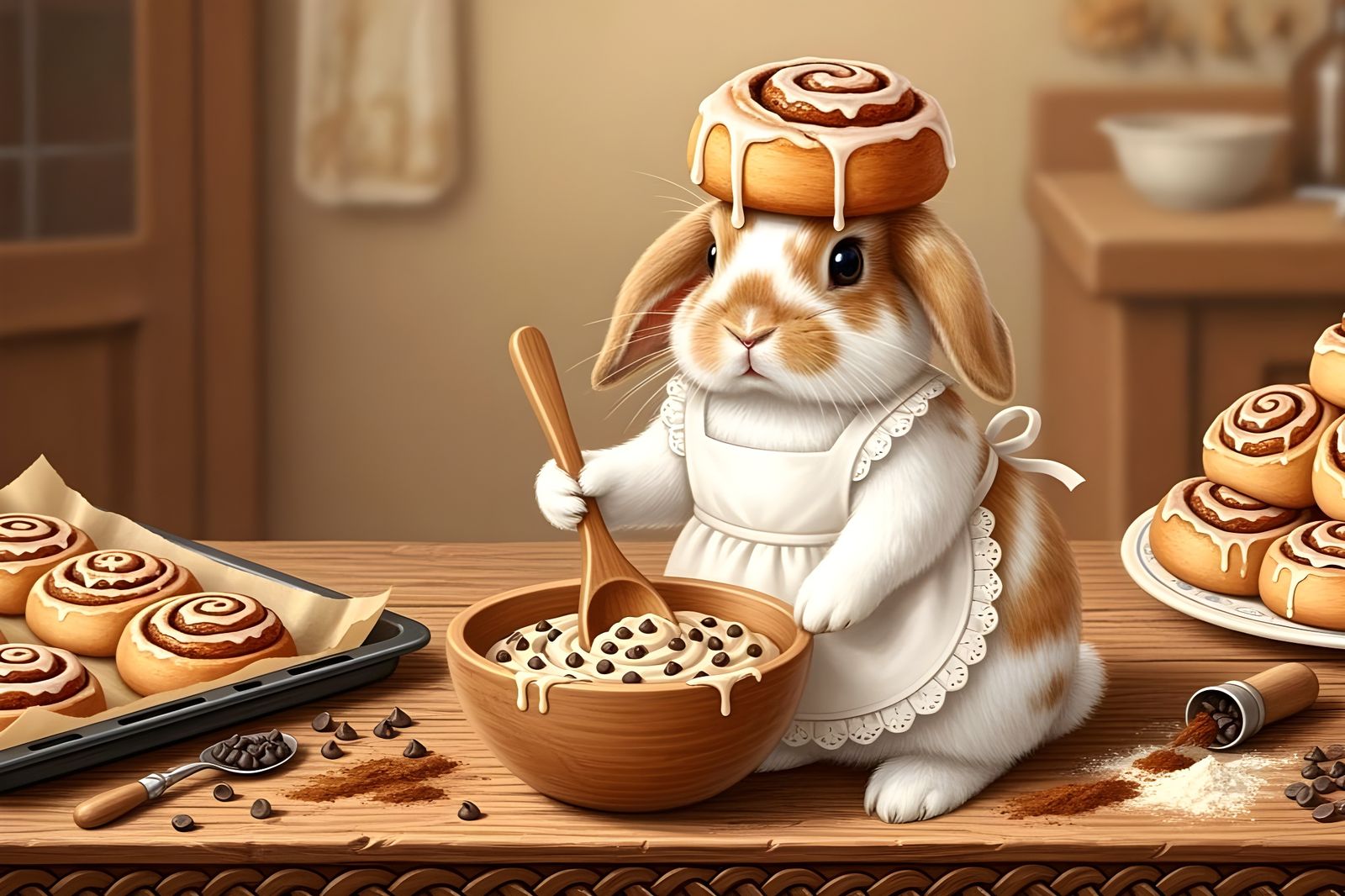 Bunny Baker with Cinnamon Buns