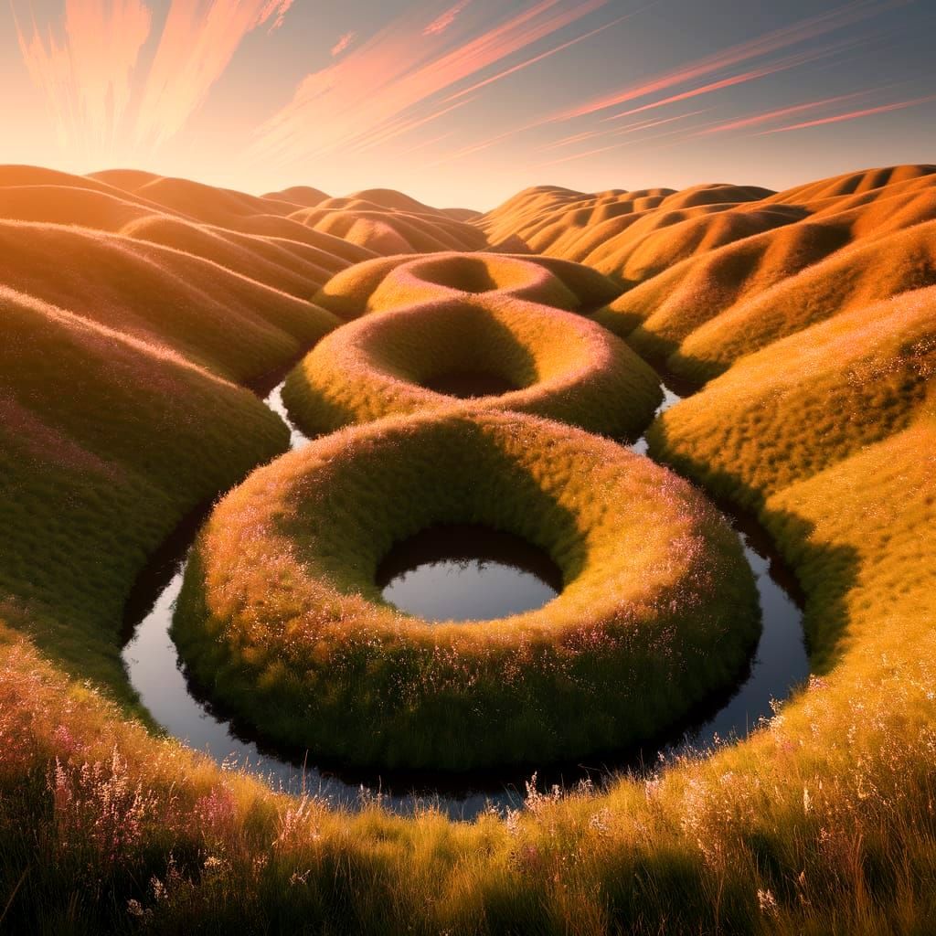 Surreal Sunset Landscape in the Shape of an Eight