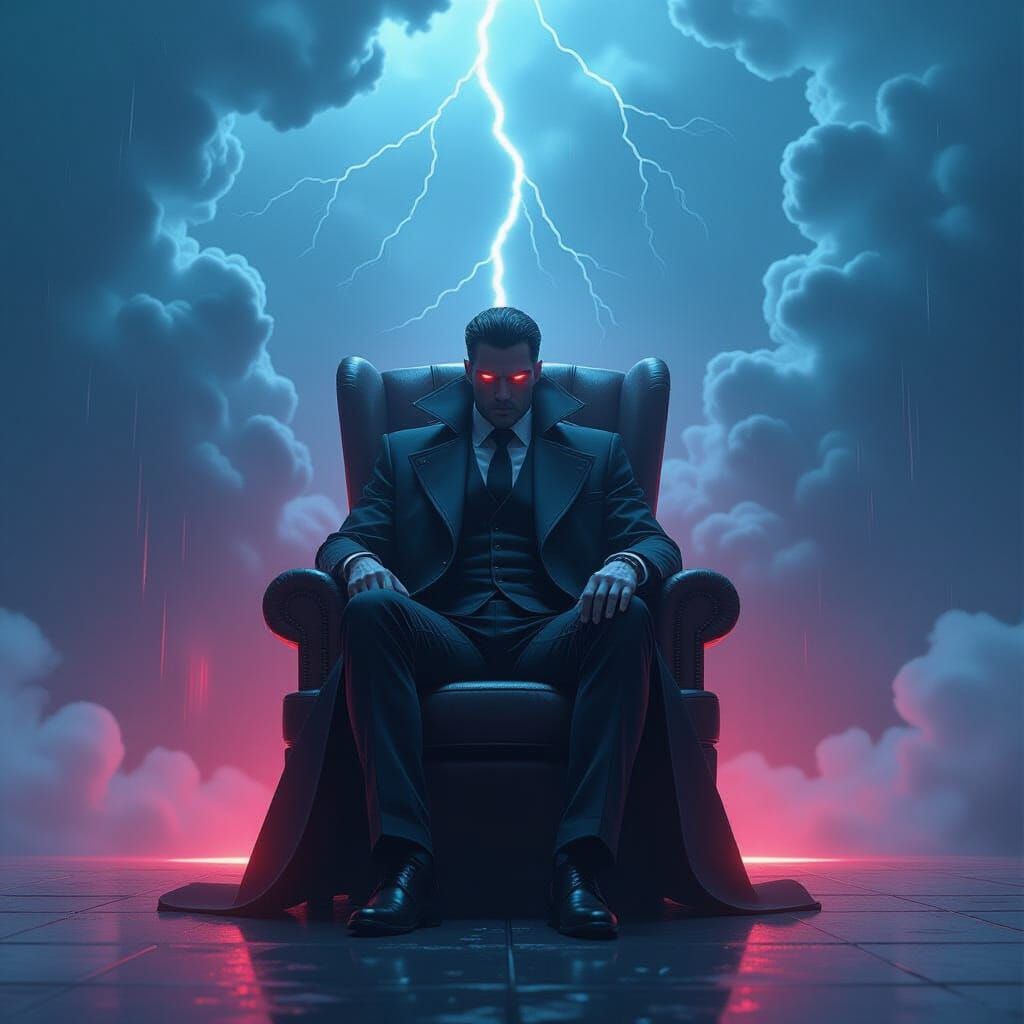 Ominous Villain Plots in Neon-Lit Lair