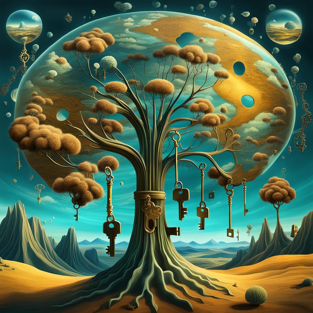 Dreamlike Keys in Surreal Digital Art