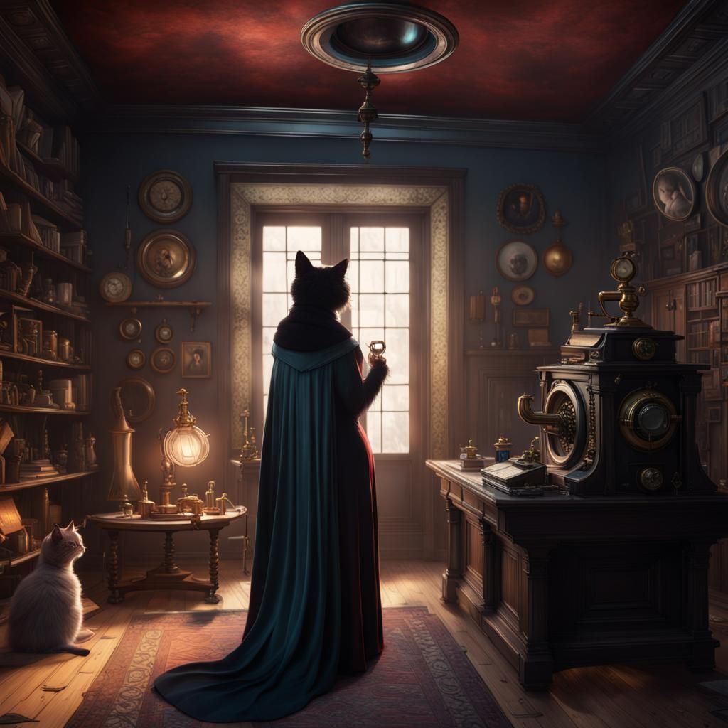 Gothic Alchemist's Astral Telephone in Detailed Matte Painti...