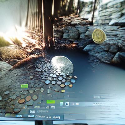 Close-up of a Gleaming Gold Coin