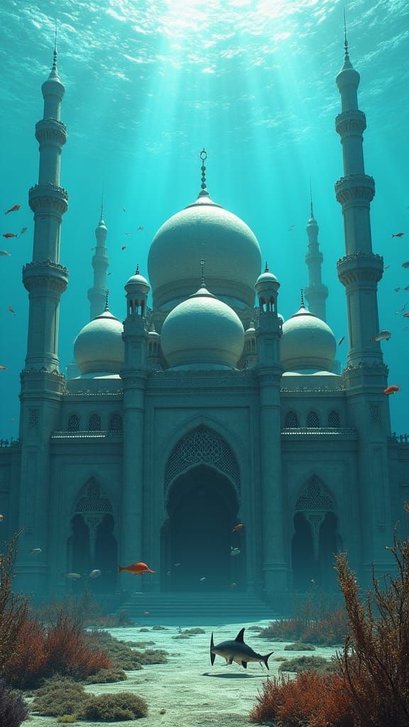 Underwater Masjid With 9 Minarets and 3 Domes