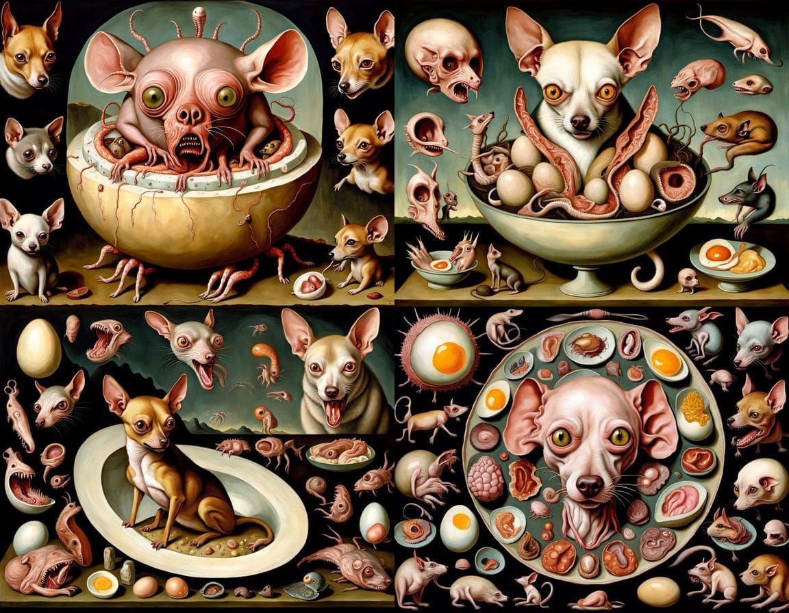 Grotesque Surrealist Nightmare: A Bosch and Bacon Homage