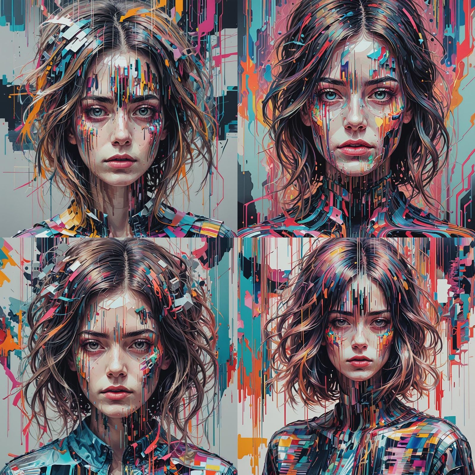 Abstract Glitch Art with Digital Distortion