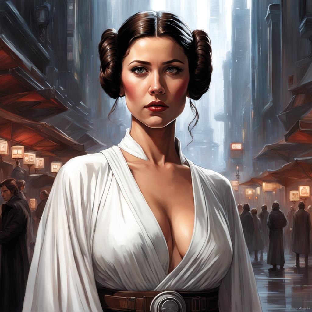 Hyper-Realistic Princess Leia as Digital Art