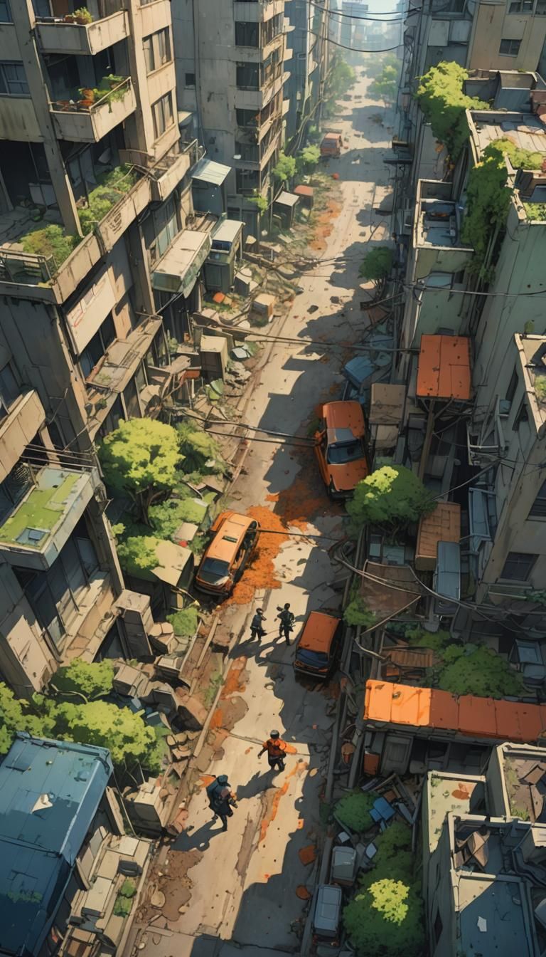 Lovers Fight Zombies in Apocalyptic Anime Art