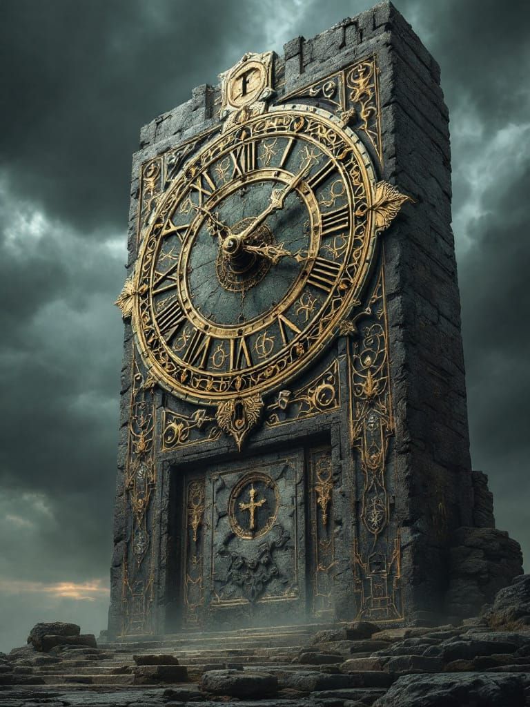 Colossal Monolith Clock Counting Down a Lifetime