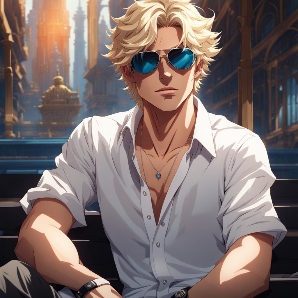Anime Portrait of a Sophisticated Young Man