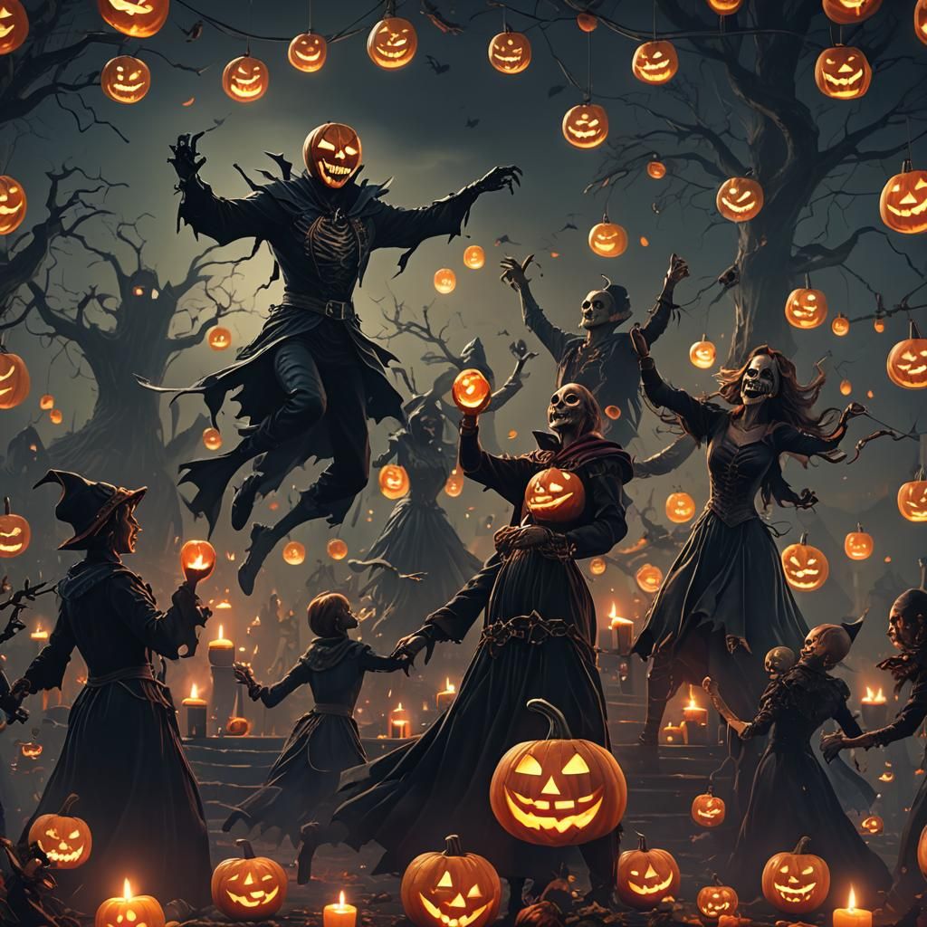 Dark Fantasy Halloween Party Concept Art