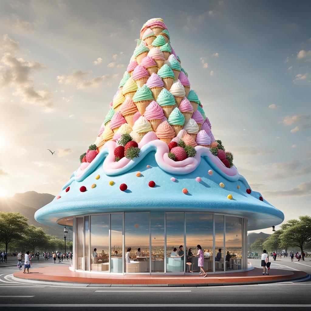 Felicia Chiao and the Giant Ice Cream Cone