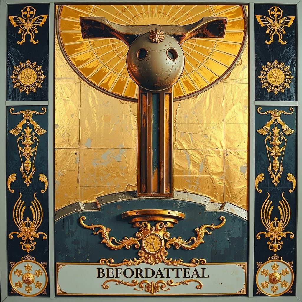 Dramatic Gold Landscape with Volumetric Lighting