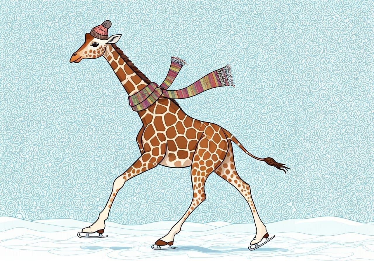 Giraffe Ice Skates with Whimsical Flair