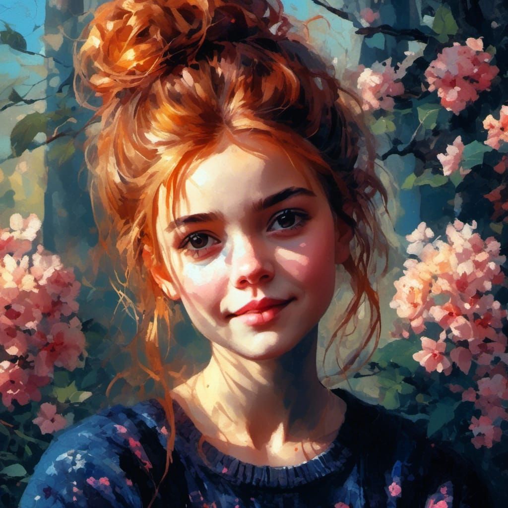 Girl Portrait in Park with Vibrant Film Style