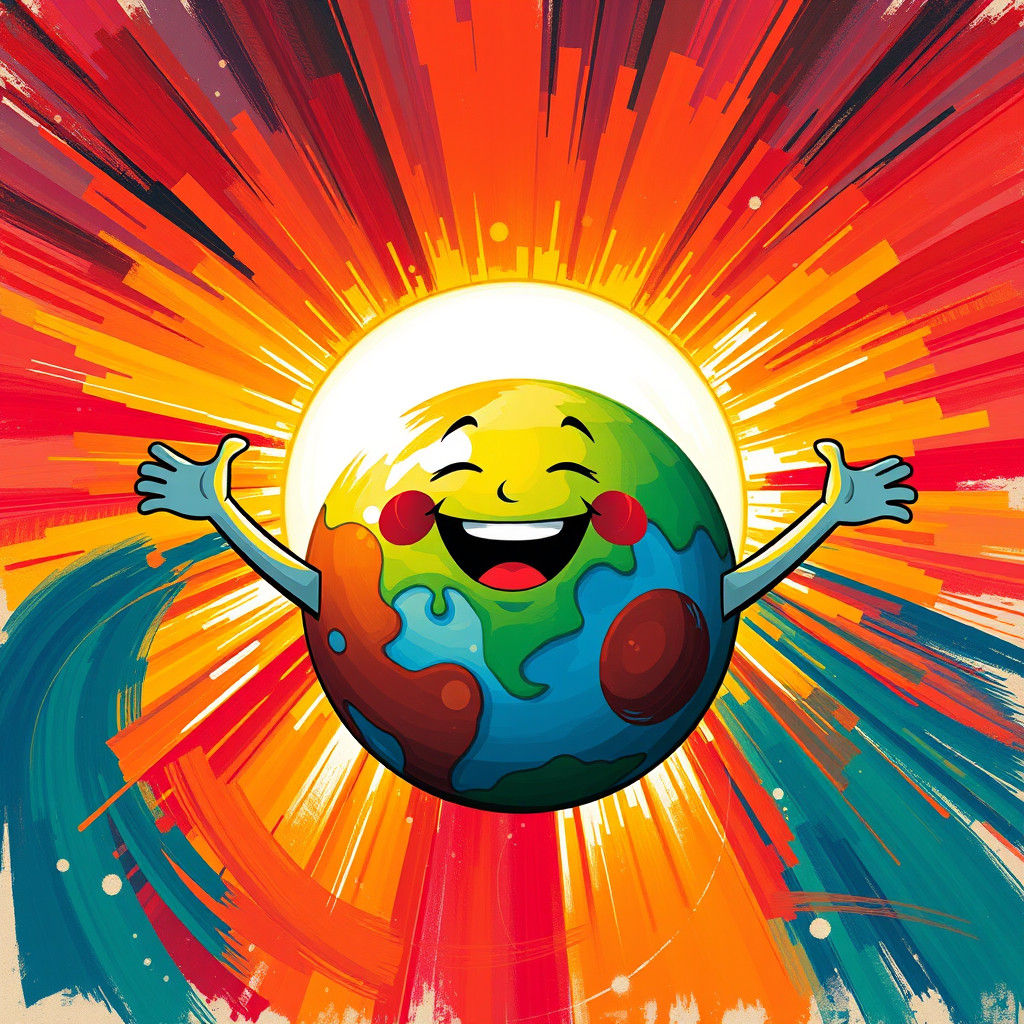 Joyful Planet Basking in the Sun, Abstract Expressionism