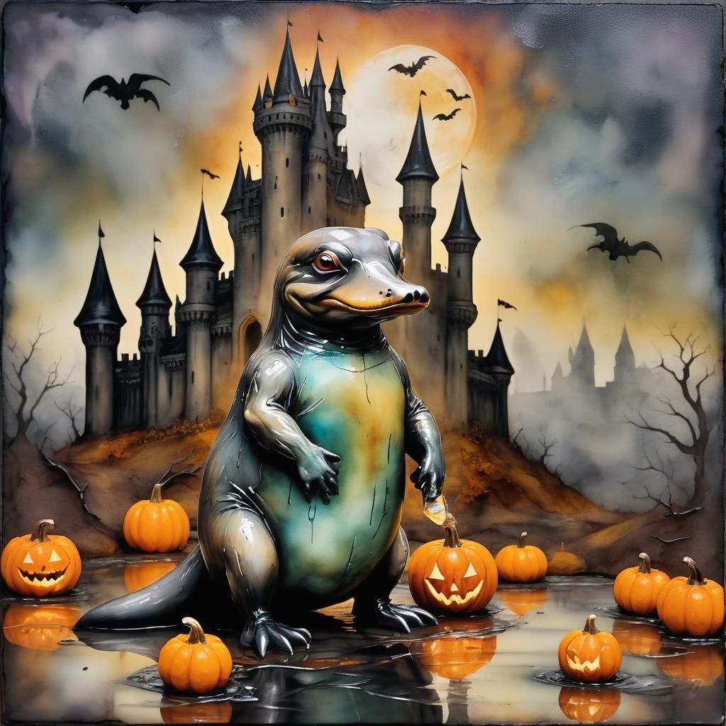 Encaustic Platypus Dark Lord in Spooky Castle