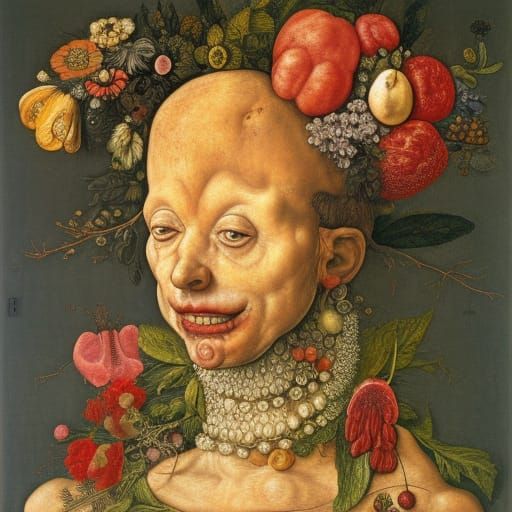 Surreal Portrait of a Woman in 16th Century Style
