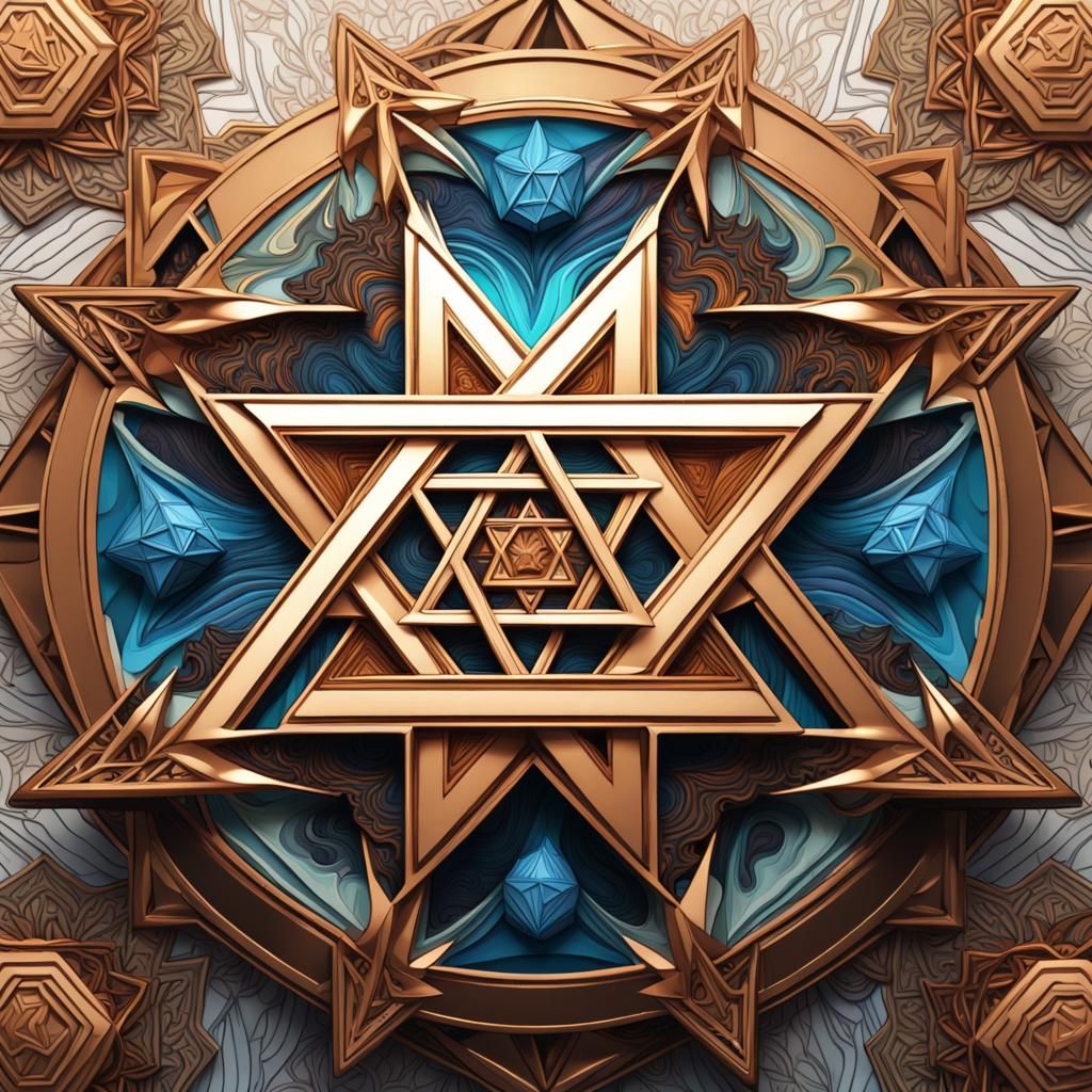 Star of David  8k resolution concept art portrait by Greg Ru...