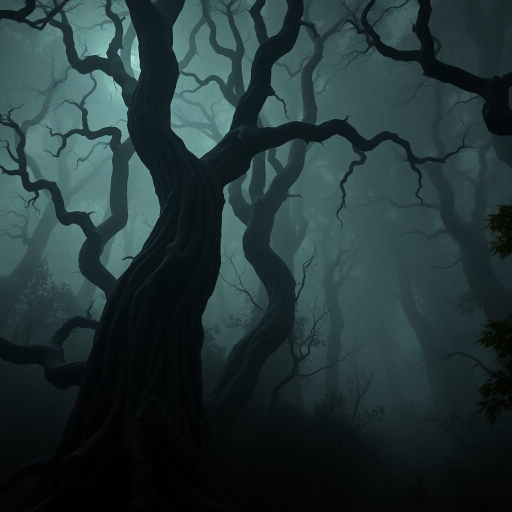 Twisted Forest in Eerie Twilight