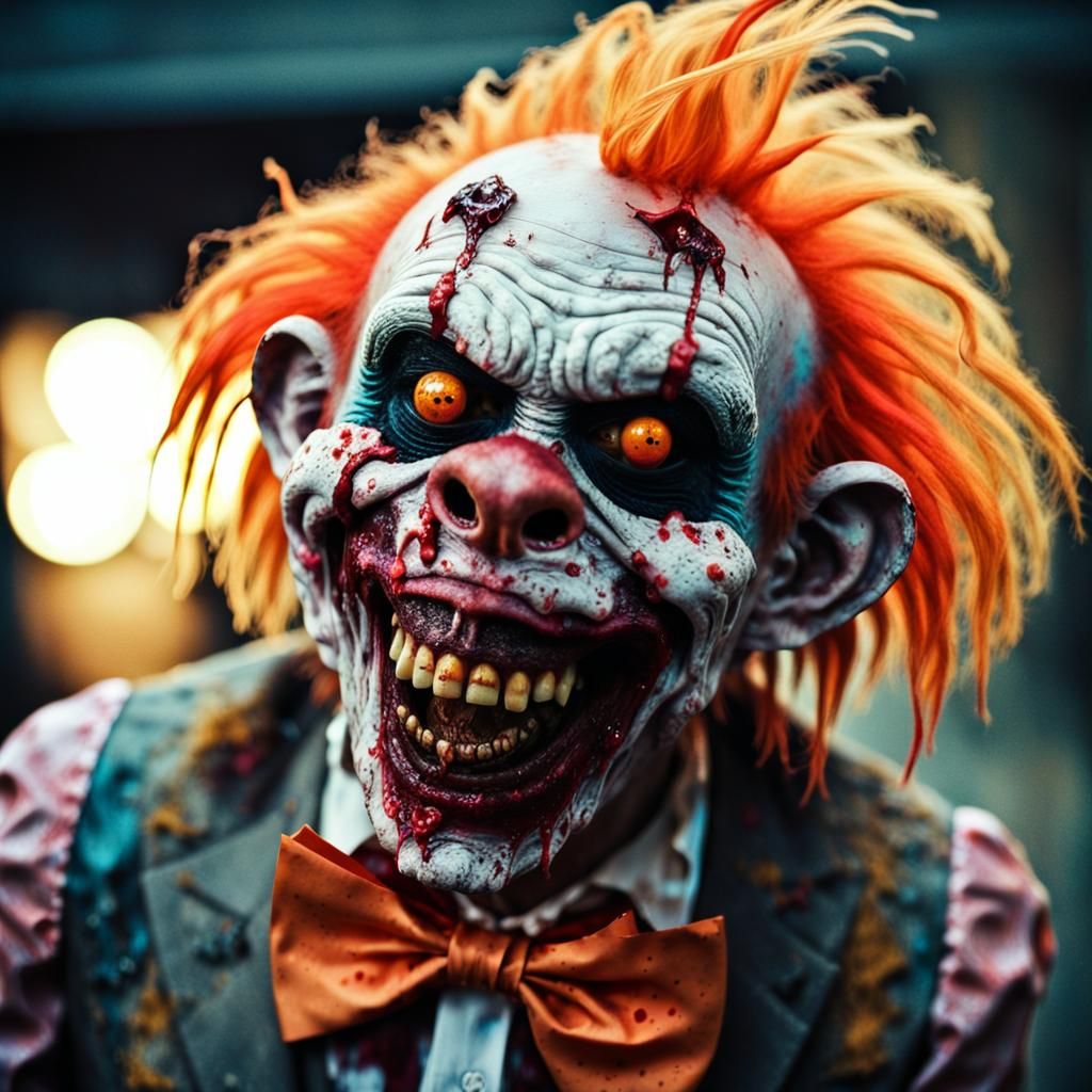 Zombie Monkey Clown in Film Noir Style