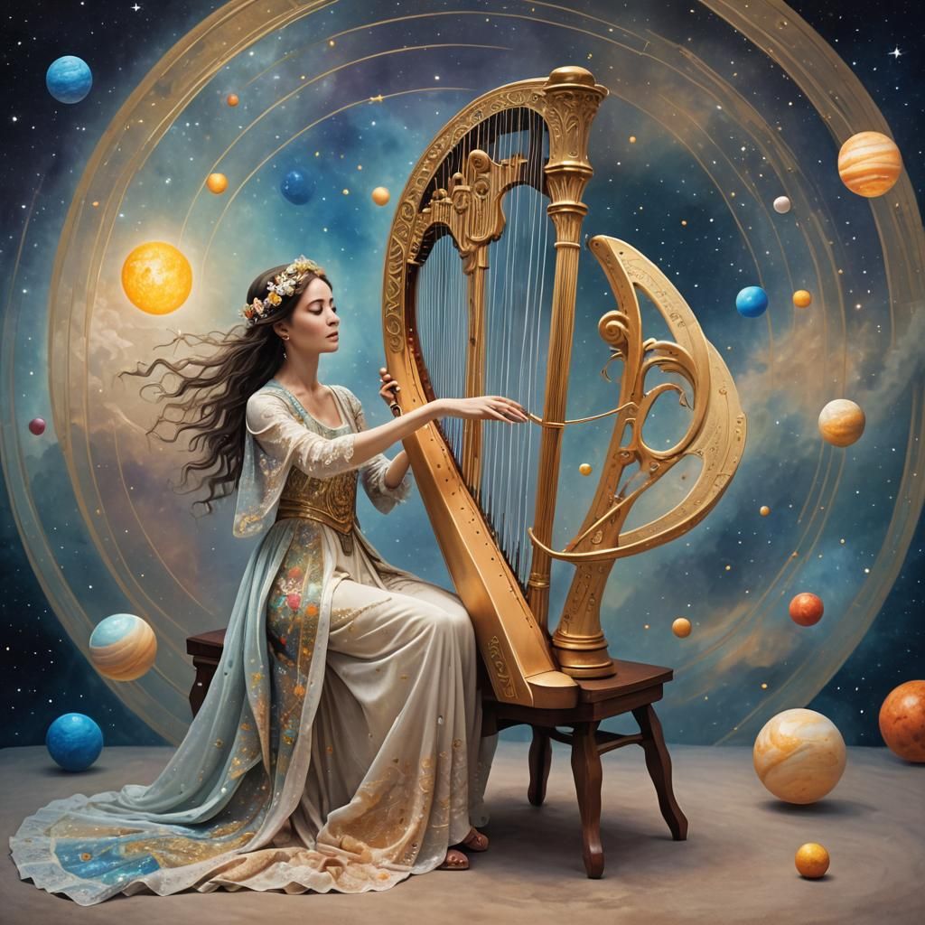 Cosmic Harpist Playing Music of the Spheres