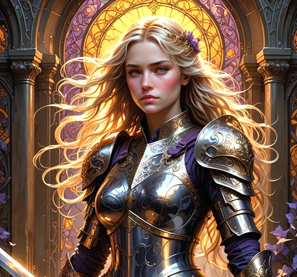 Ethereal Silver Knight in Dark Fantasy Realm