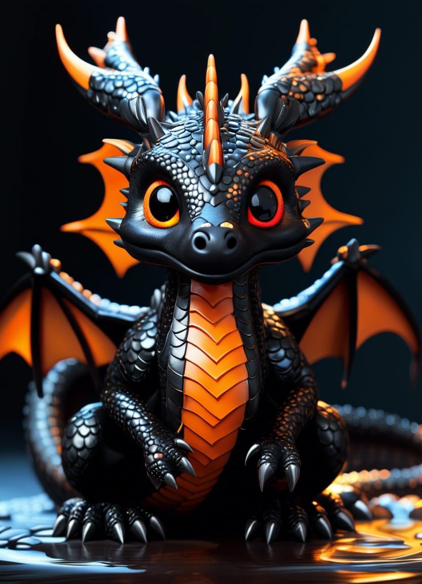 Neon Striped Dragon with Prismatic Eyes