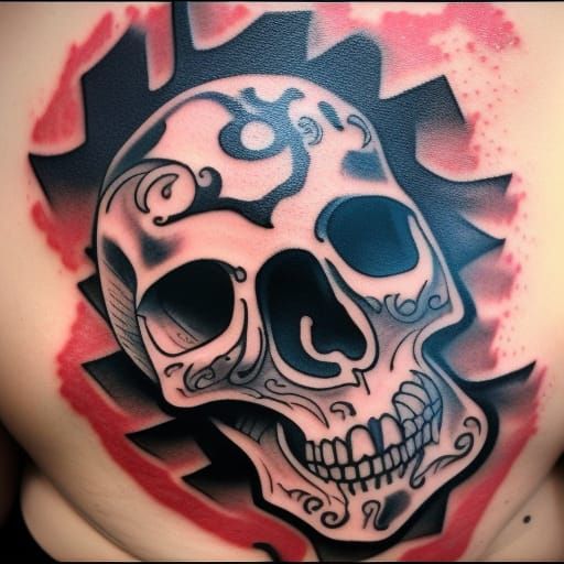 Evil Skull Tattoo Concept Art Graffiti