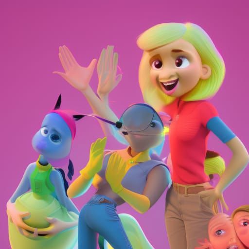 Stylized 3D Art of Alpha Girl Club