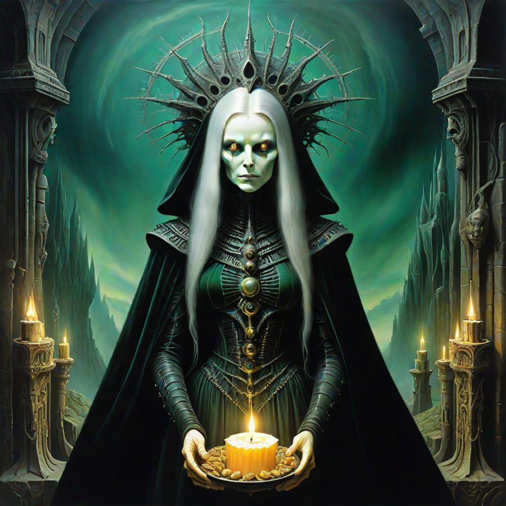 Mystical Sorceress Reigns Over Dark Fantasy Realm